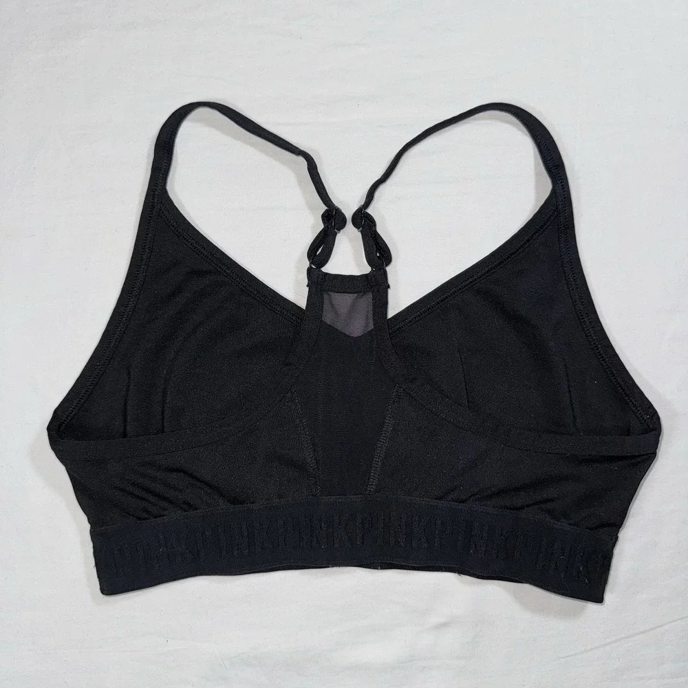 Victoria's Secret PINK Ultimate‎ Sports Bra Black Athleisure Racerback Size M